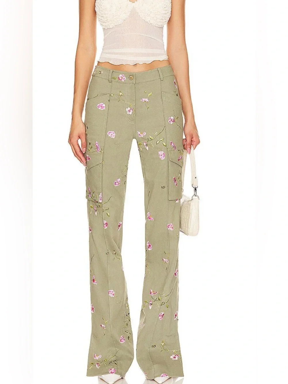 LoveShackFancy embroidered Dolisa military jacket and Ainsworth pant floral SET - Picture 6 of 10